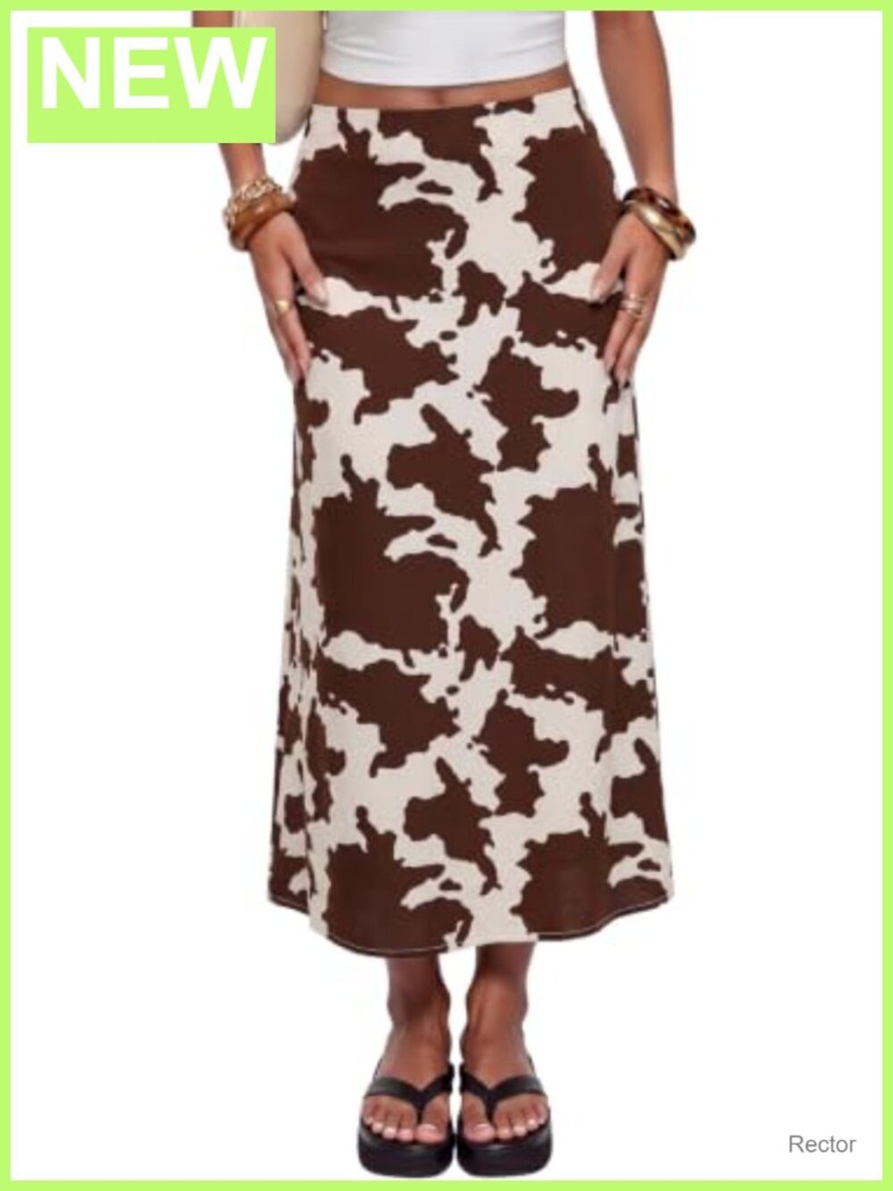 Women High Waisted A-Line Midi Skirt 100% Polyester Chiffon Flowy Cocktail